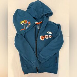 KTM Kids Blue Hoodie and Hat with Cartoon Design